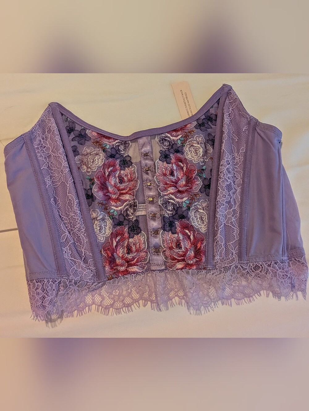 Victoria's Secret Lavender Floral Applique Bustier